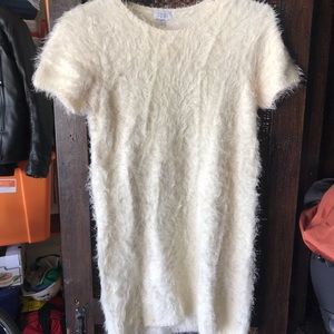 White soft and fuzzy dress